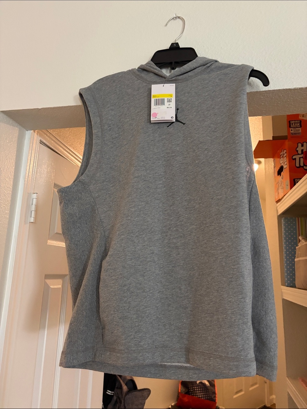 Nike Gray Sleeveless Hoodie with Black Jumpman Logo